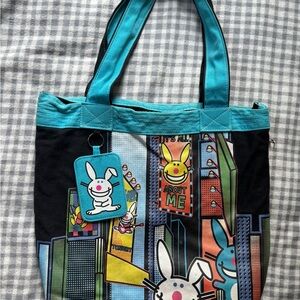 Y2K 2000s It’s Happy Bunny tote bag